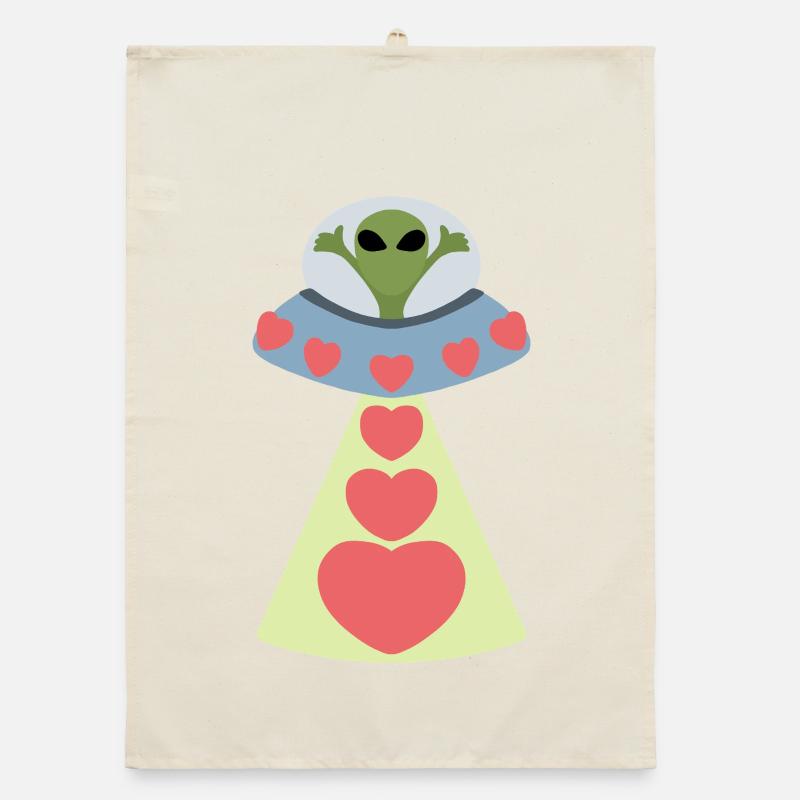 Espace Amour Alien Saint-Valentin Torchon bio