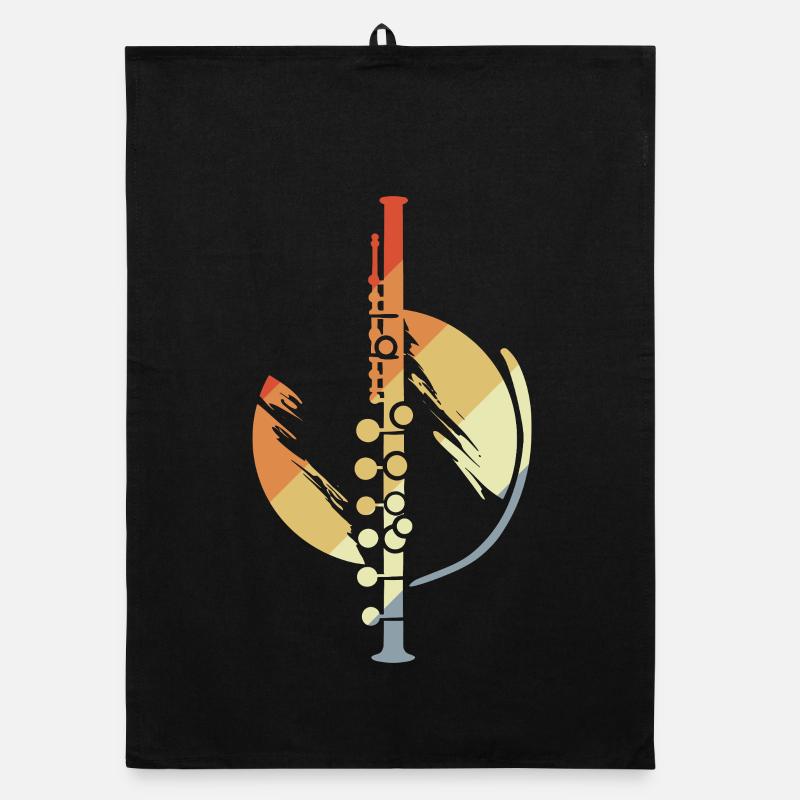 Retro Flutes Sketch Organic dish towel