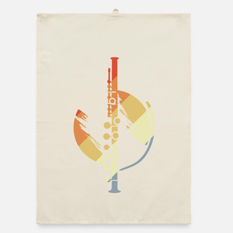 Retro Flutes Sketch Organic dish towel