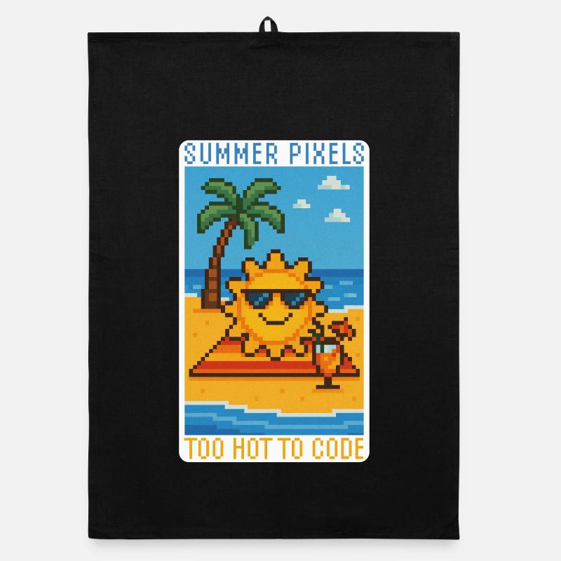 Sunny Pixels & Chill Organic Geschirrtuch
