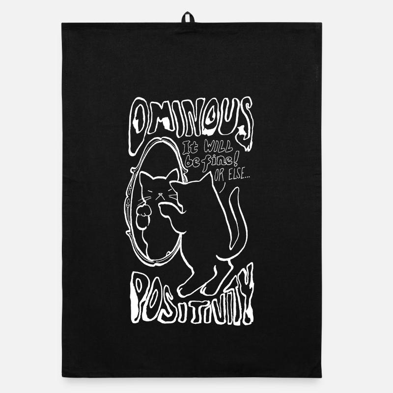 OMINOUS POSITIVITY - Organic dish towel - black