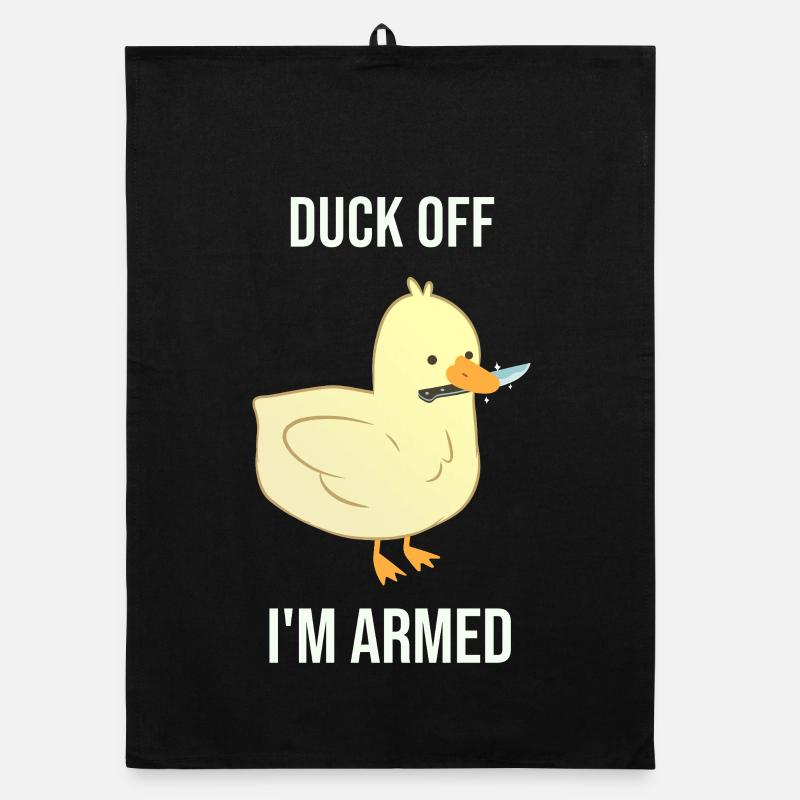Canard Je suis armé Torchon bio