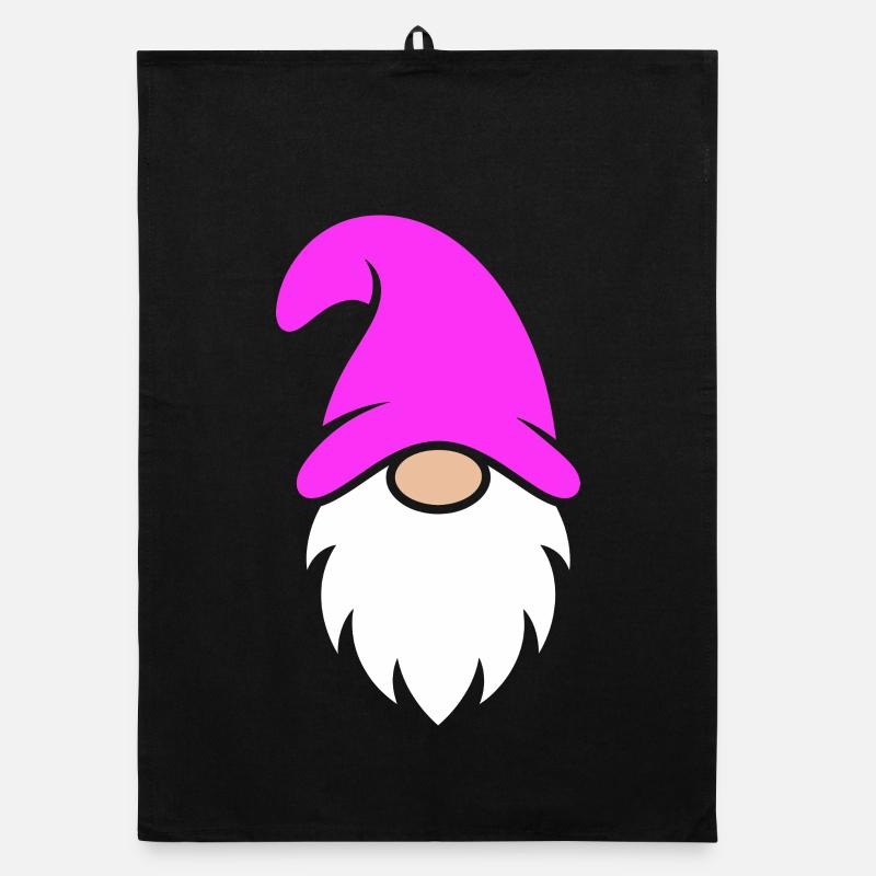 Gnome à chapeau magenta Torchon bio