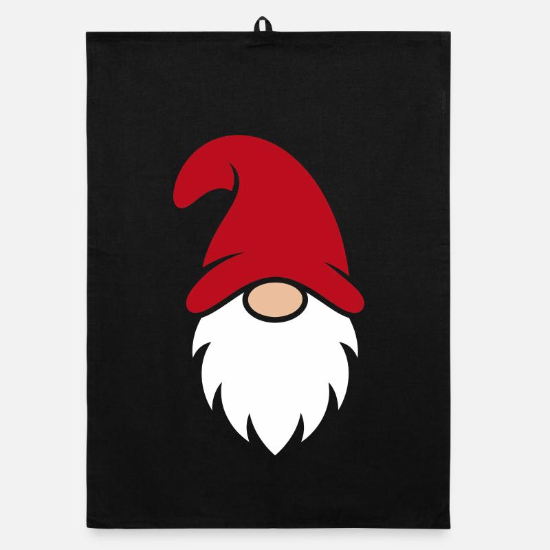 Gnom mit Red Hat Silhouette Organic Geschirrtuch