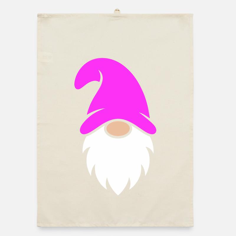 Pink Hat Christmas Gnome Organic dish towel