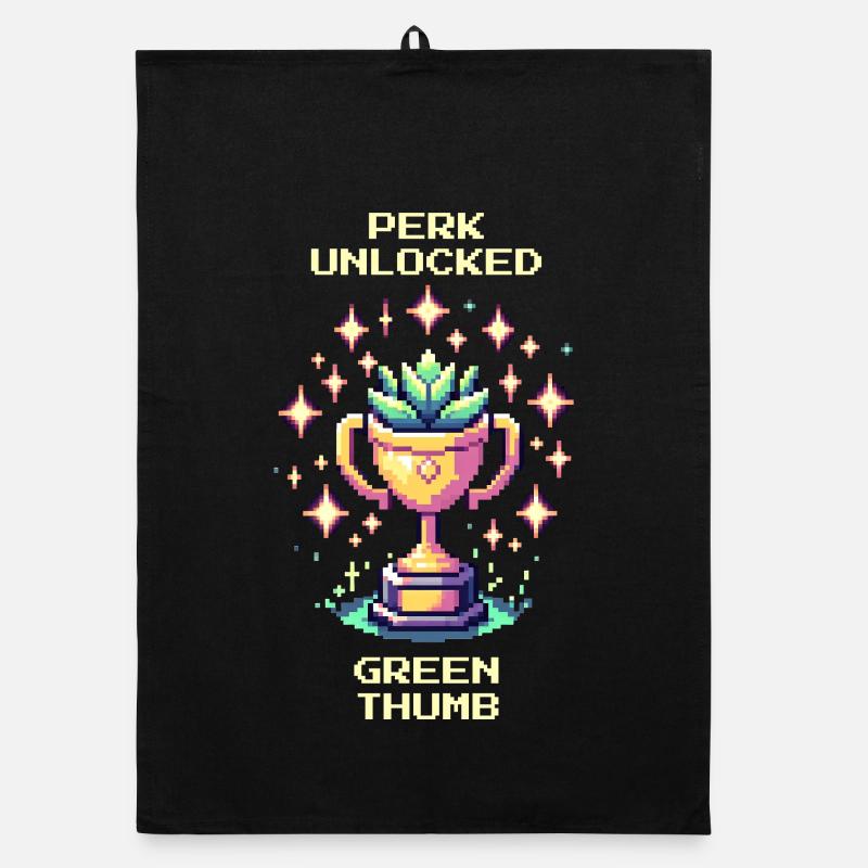 Perk Unlocked | Green Thumb | Gamer Humor Organic dish towel