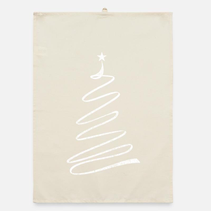 Célébration drôle d’un sapin de Noël minimaliste Torchon bio