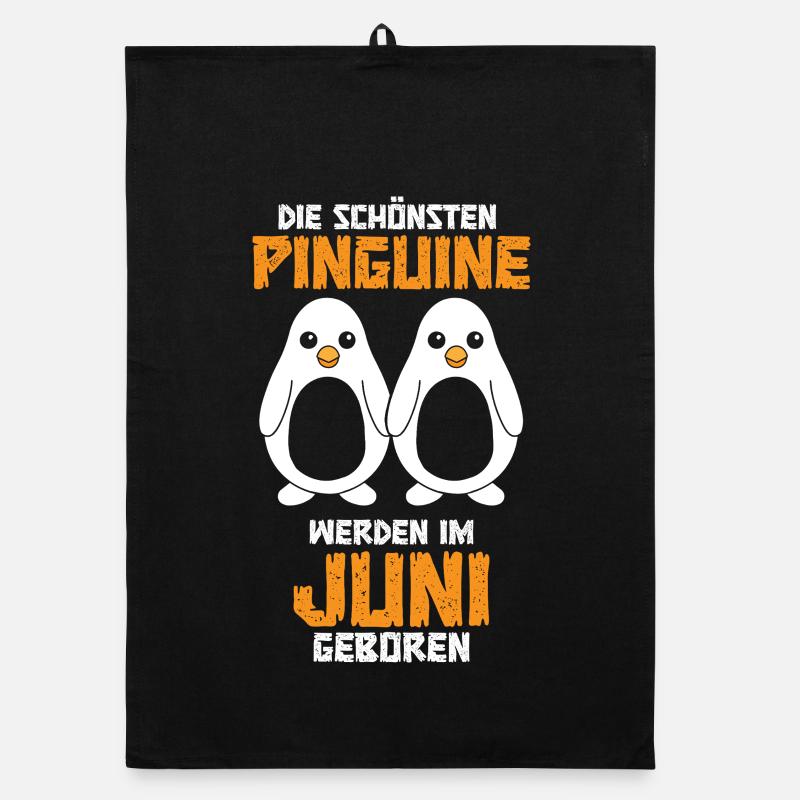 Juni Geburtstag Pinguin Spruch Lustig Organic Geschirrtuch
