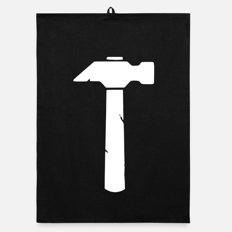 Hammer Werkzeug Icon Minimalistisch Organic Geschirrtuch