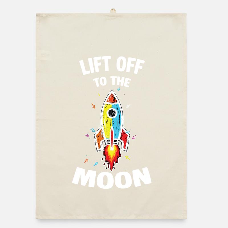 Fusée Espace Scribble Lift Off To The Moon Torchon bio