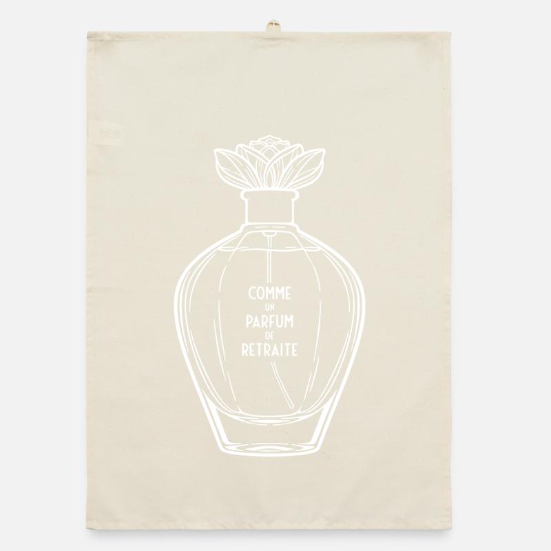 Women's Retirement Perfume (white text) Organic dish towel