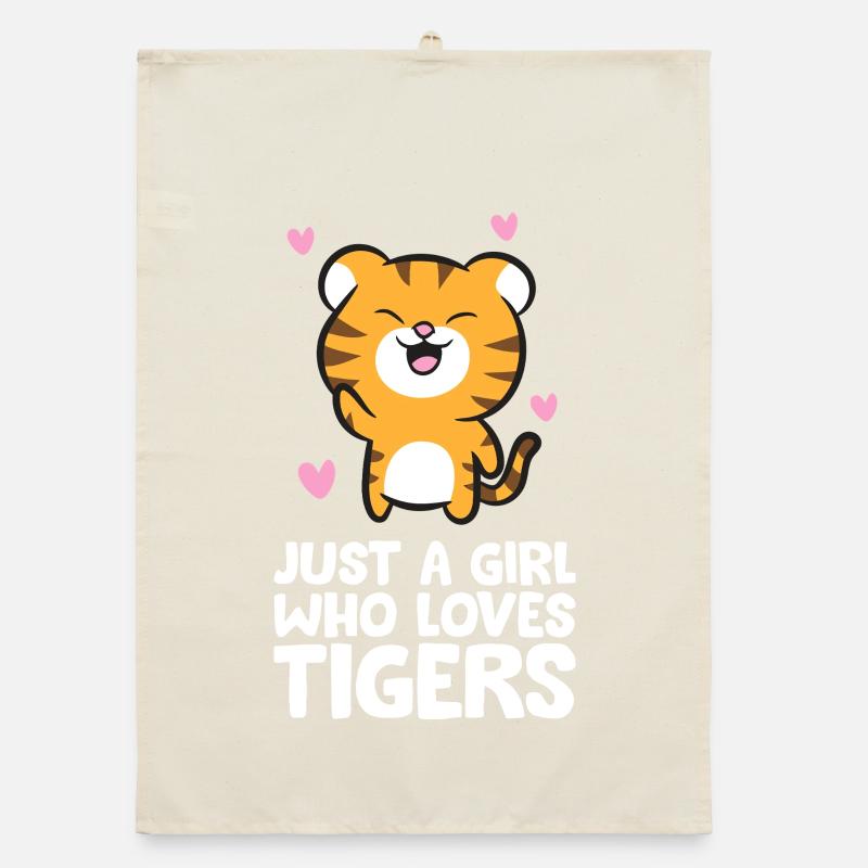 Nur ein Mädchen, das Tiger liebt Organic Geschirrtuch