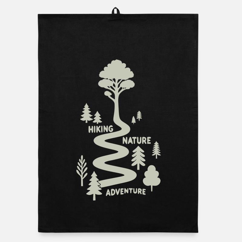 Wanderpfad mit Bäumen Organic Geschirrtuch