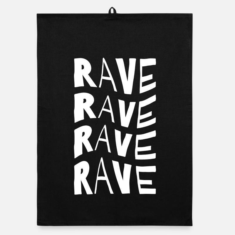 Rave Repeat Typography Organic dish towel