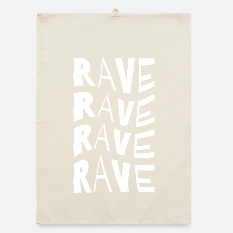 Typographie Rave Repeat Torchon bio