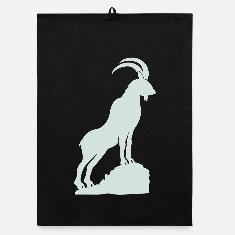Sommets montagneux Silhouette du Capricorne Torchon bio