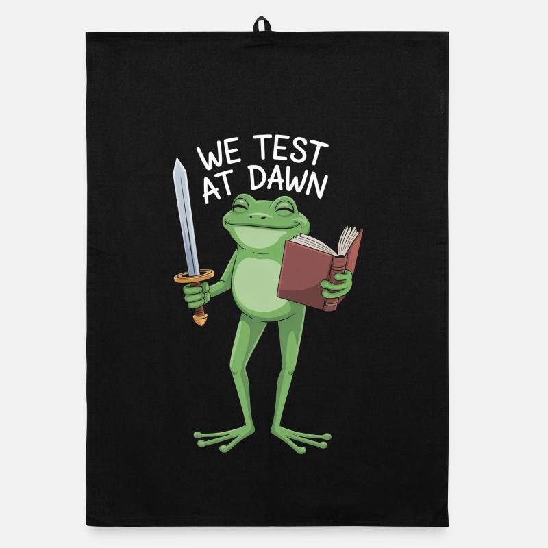 Dawn Frog Knight Reading Organic Geschirrtuch