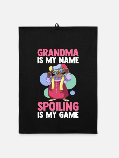 Im A Grandma I Do What I Want Nana Mimi Gigi - Organic Geschirrtuch - Schwarz - Vorne
