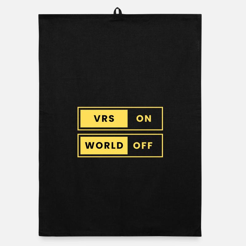 VRS ON World OFF  - Organic Geschirrtuch - Schwarz