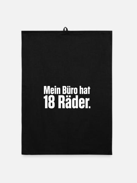 Mein Büro hat 18 Räder - LKW Fahrer, Fernfahrer - Organic Geschirrtuch - Schwarz - Vorne
