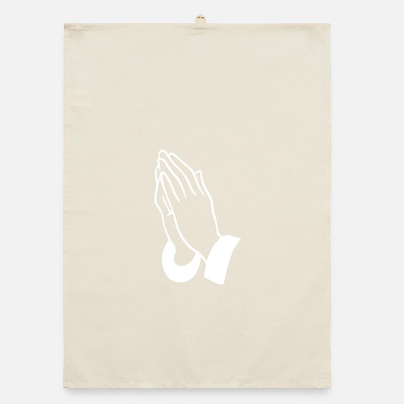 Gebetshände Linienkunst Organic Geschirrtuch