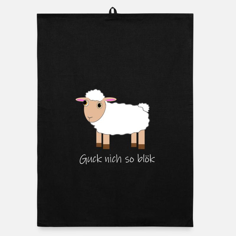"Guck nich so blök" Glubschaugen Schaf Organic Geschirrtuch