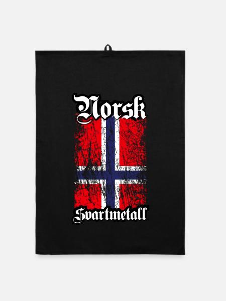 (Trve) Norwegian Black Metal - Norsk Svartmetall - Organic Geschirrtuch - Schwarz - Vorne