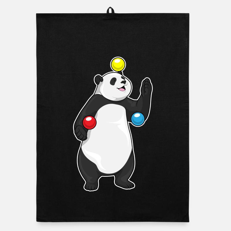 Panda Juggler Juggling Organic dish towel