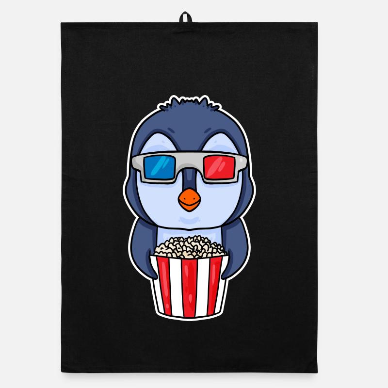 Popcorn Kino Pinguin Organic Geschirrtuch