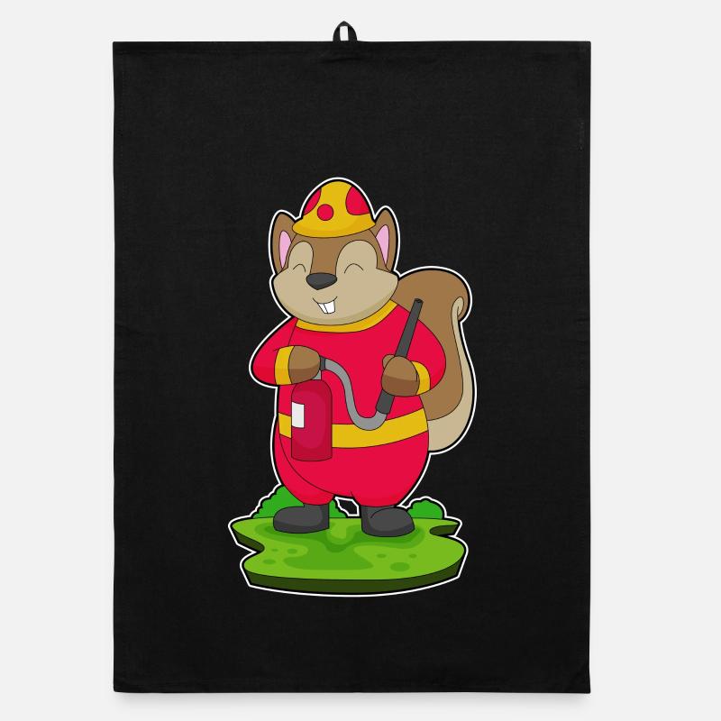 Pompier Squirrel Extincteur Brigade Torchon bio