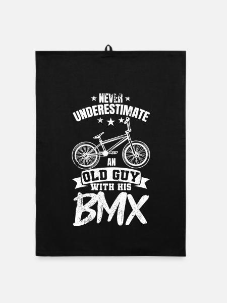 Grand-père BMX - Torchon bio - noir - Devant