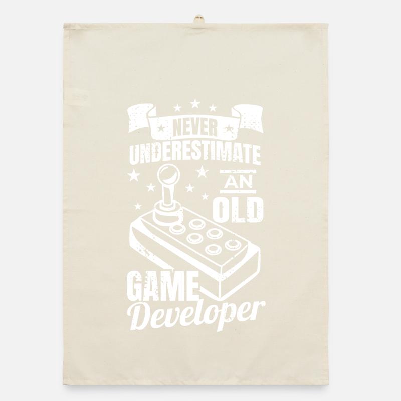 Old game developer grandfather Organic dish towel