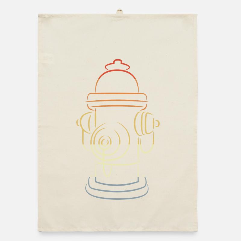 Retro Fire Hydrant Organic dish towel