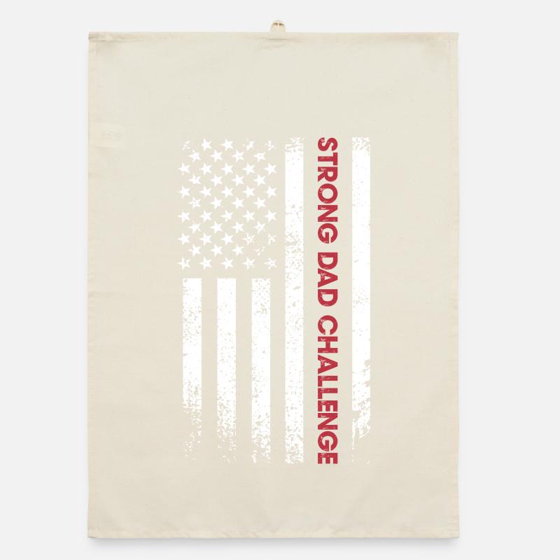 Strong Dad Challenge Flag Organic dish towel