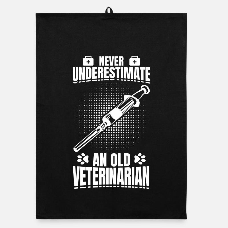 Never Underestimate An Old Veterinarian Organic dish towel