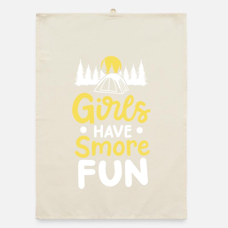 Camping Mädchen Camper Organic Geschirrtuch