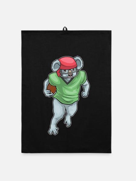 Koala American Football Sports - Organic dish towel - black - Front