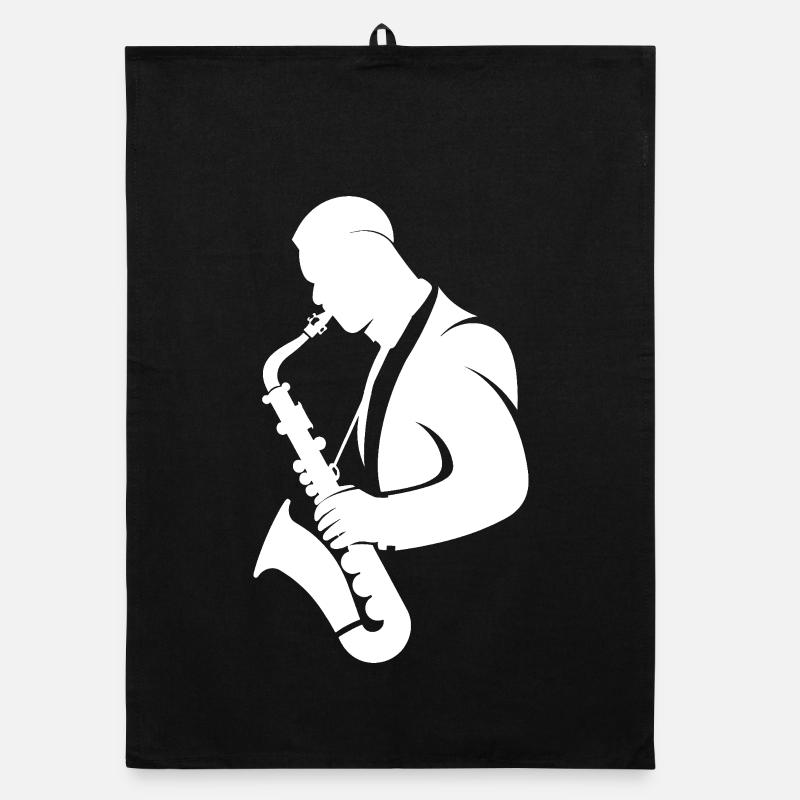 Dessin de saxophoniste Torchon bio