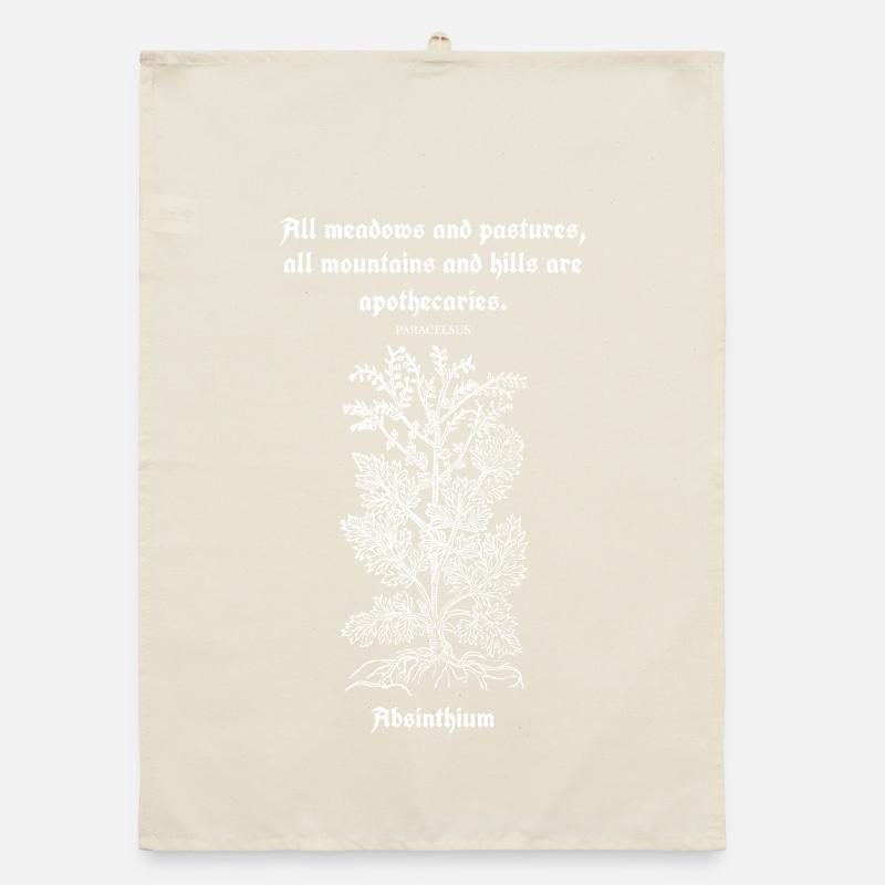 Citation latine de Paracelse – Absinthium Illustration Torchon bio