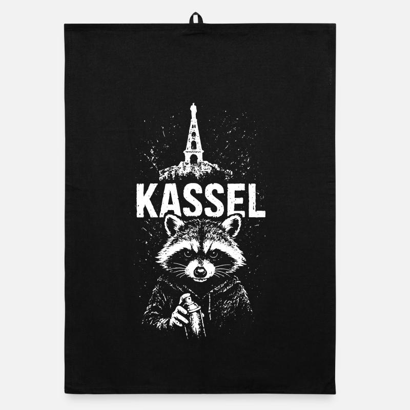 Kassel Herkules Waschbär Kassel Organic Geschirrtuch