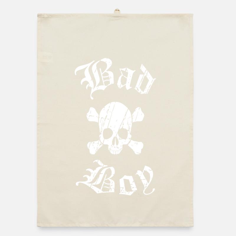 Schädel  Tattoo Design Organic Geschirrtuch