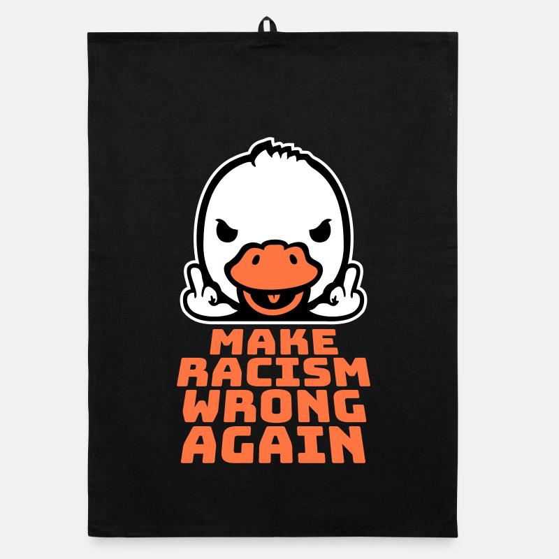 Gans Make Racism Wrong Again Mittelfinger Aktivist Organic Geschirrtuch