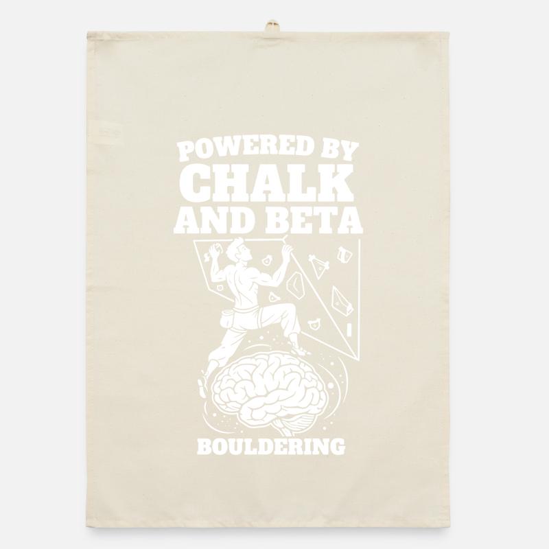 Powered By Chalk And Beta Bouldering Climb Organic dish towel