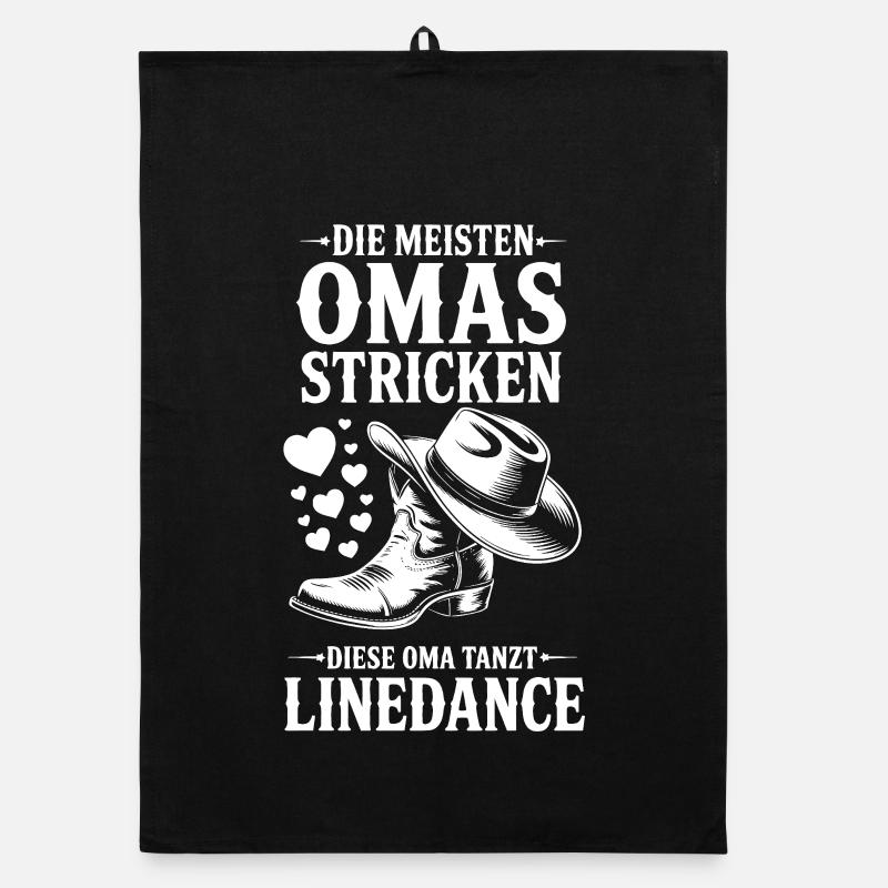 Oma Tanzt Linedance Organic Geschirrtuch