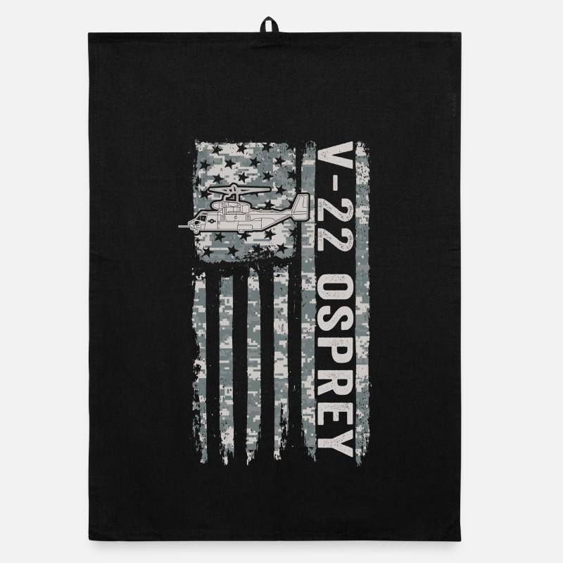V-22 Osprey military helicopter with American Organic dish towel