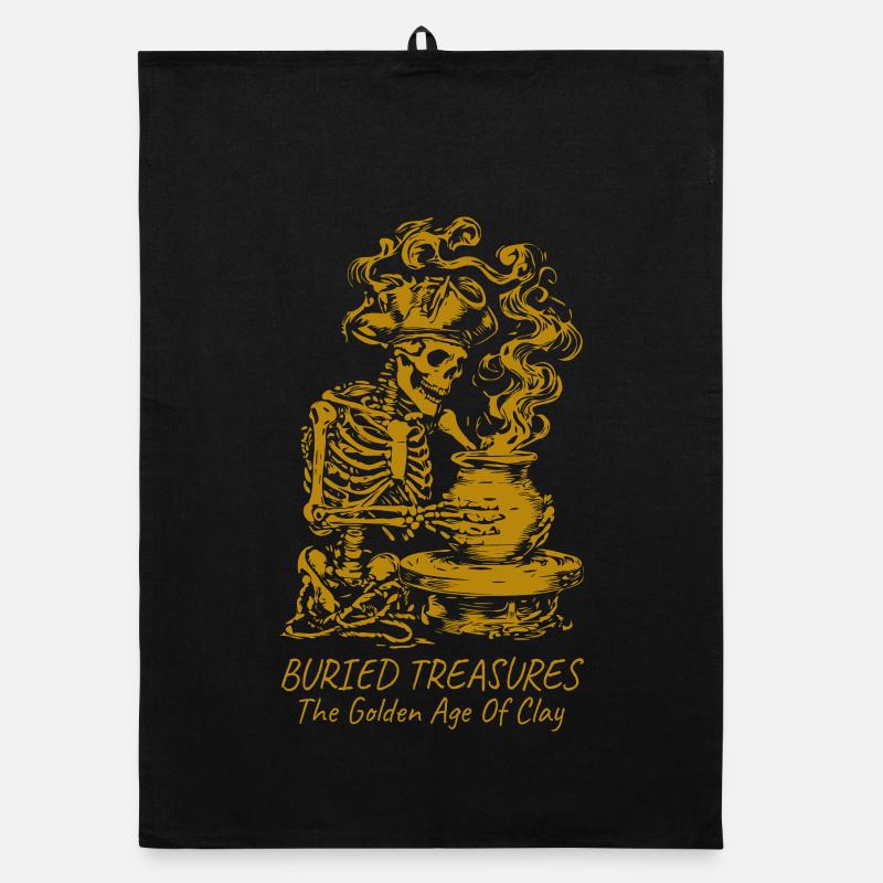 Goldene Tonskelettschätze Organic Geschirrtuch
