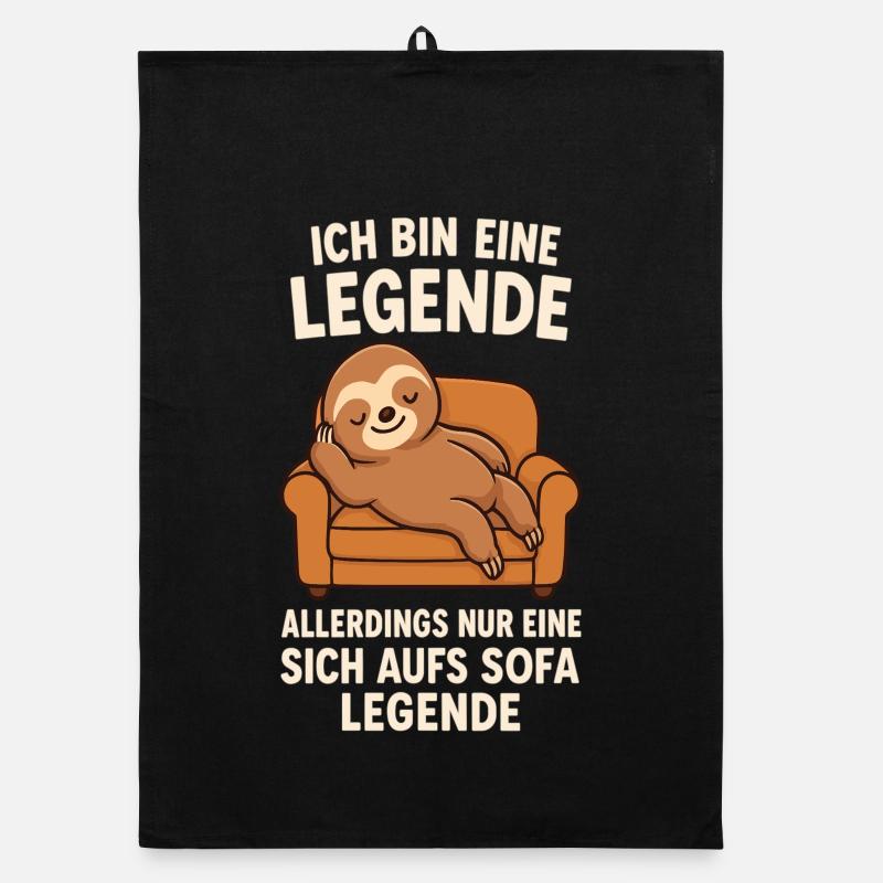 Sloth Sofa Legend Funny Saying Organic dish towel