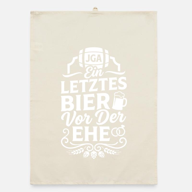 Letztes Bier Vor Der Ehe – Typografie Organic Geschirrtuch