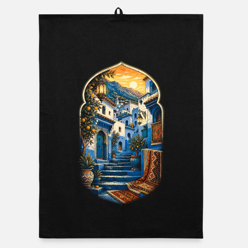 Moroccan Morocco Moroccan Chefchaouen Organic dish towel