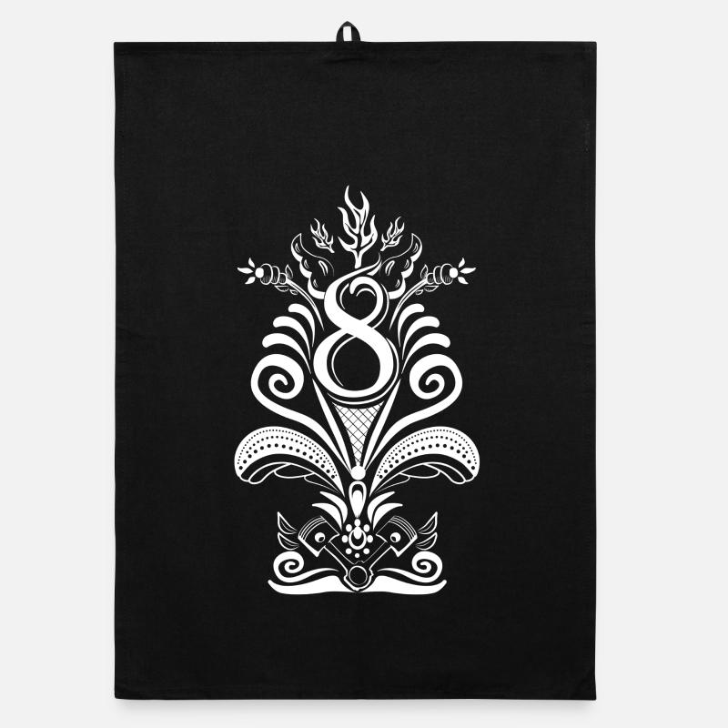 Kurbits V8 No:2 - white - Organic dish towel - black